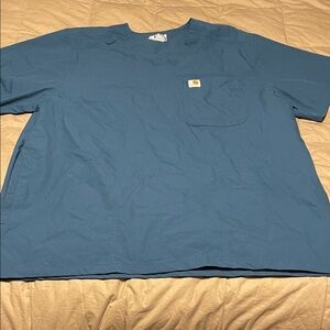 Carhartt Men's Caribbean Blue Scrub Shirt